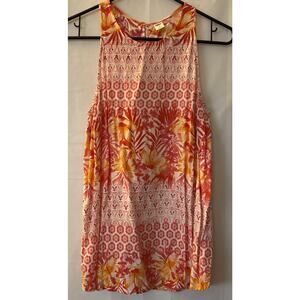 Old Navy Womens Multicolor Floral Round Neck Sleeveless‎ Blouse Top Size SP